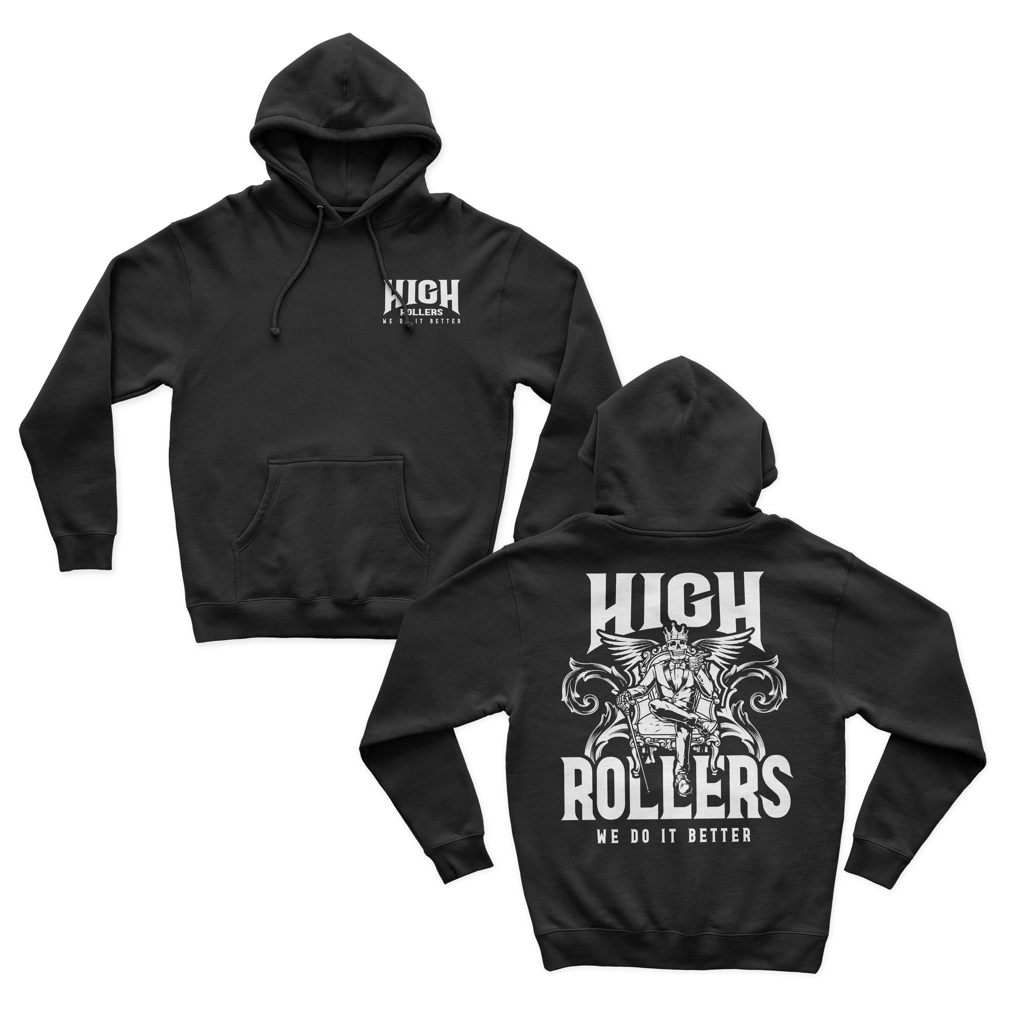 FULL SEND ROLLERS HOODIE top (BLACK) (LARGE)